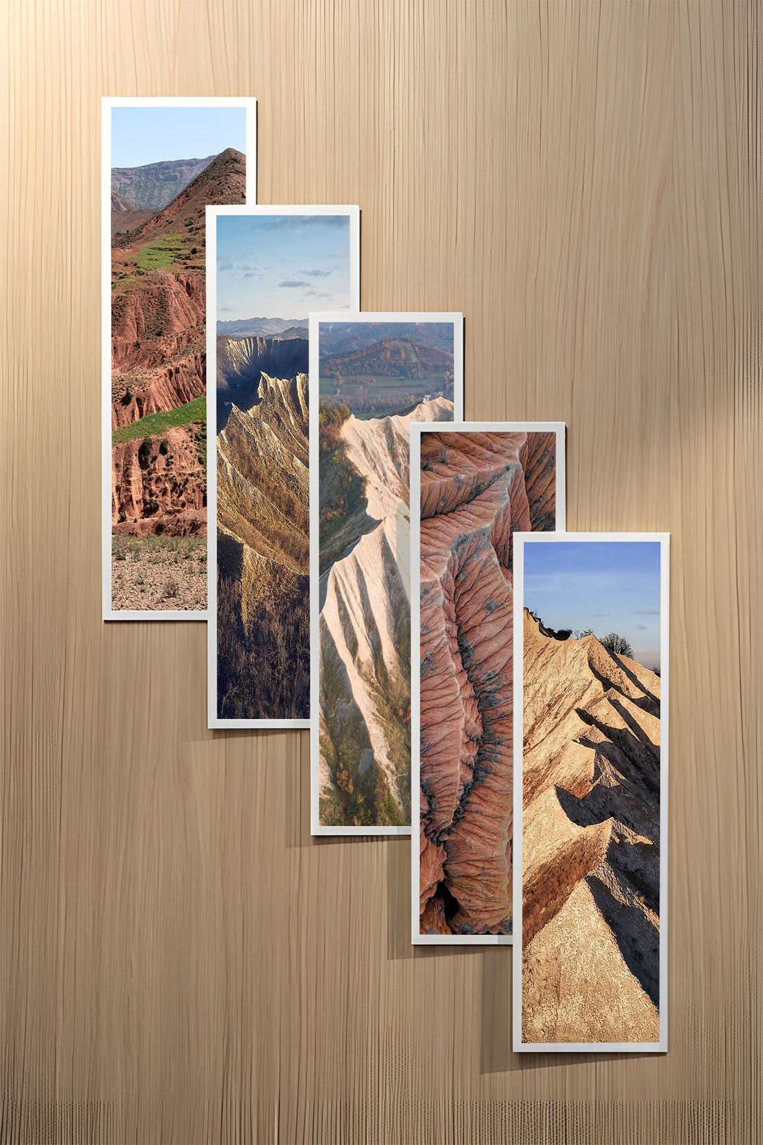 Carved Earth set of five fine art bookmarks printed on 100% cotton paper