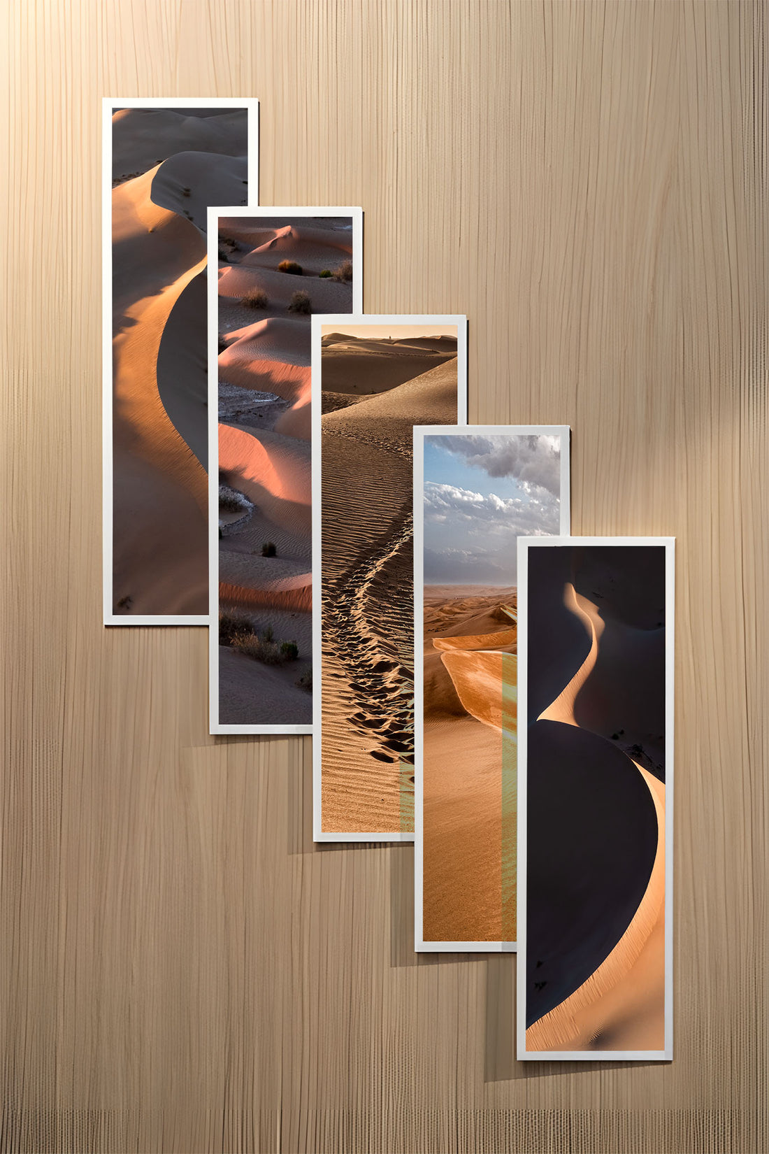 Deserts set of five fine art bookmarks printed on 100% cotton paper