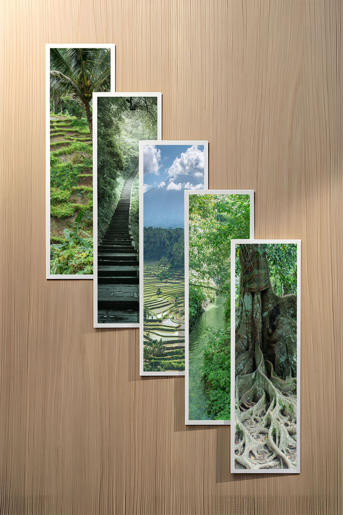 Jungle set of five fine art bookmarks printed on 100% cotton paper