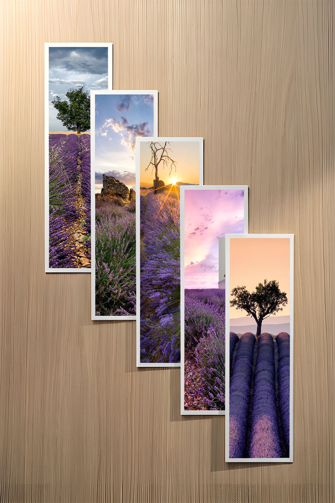 Lavender set of five fine art bookmarks printed on 100% cotton paper