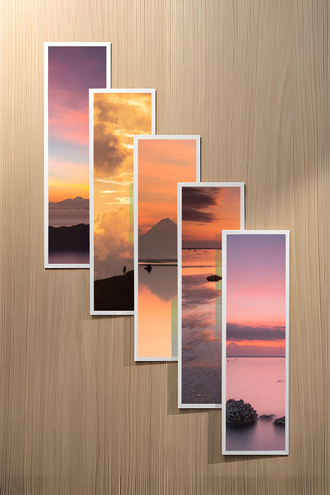 Pastel Skies set of five fine art bookmarks printed on 100% cotton paper