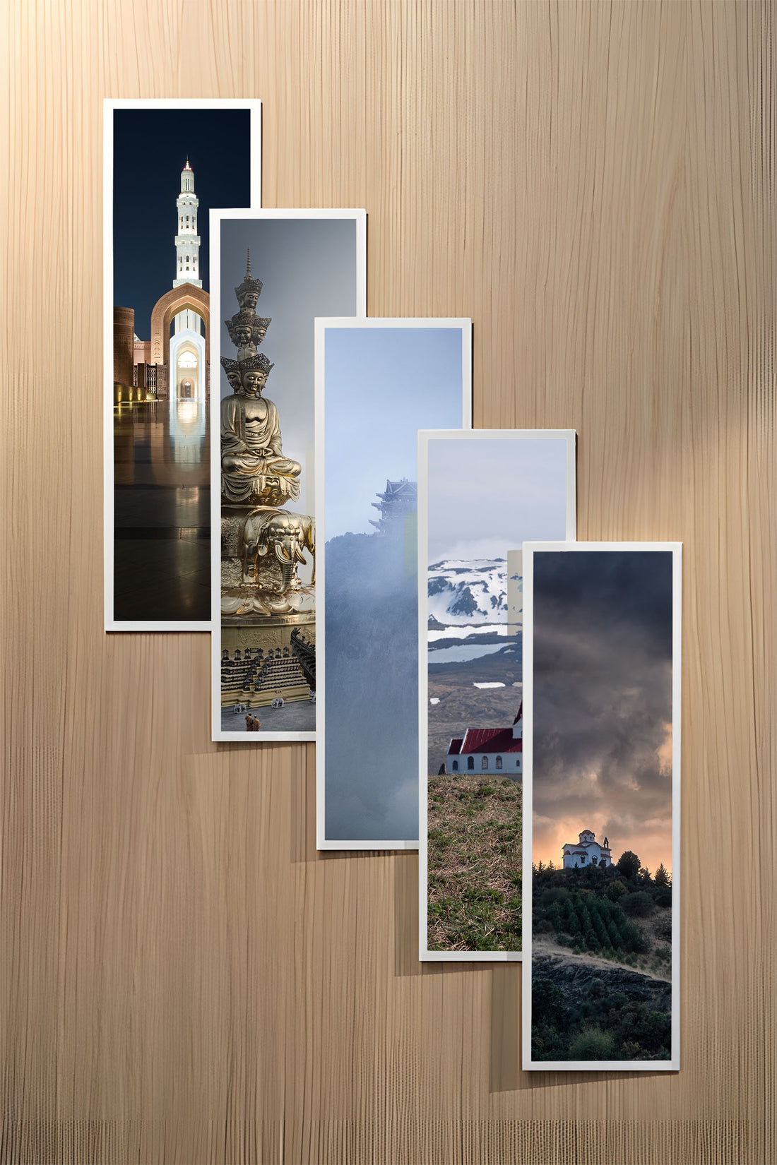 Sanctuaries set of five fine art bookmarks printed on 100% cotton paper