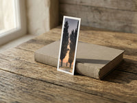Soft Radiance fine art bookmark resting on a linen-bound book in soft window light