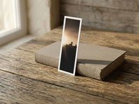 Summer Haze fine art bookmark resting on a linen-bound book in soft window light