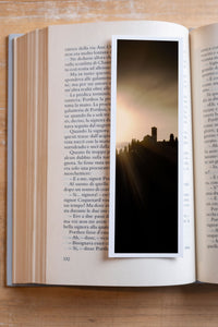 Summer Haze fine art bookmark resting in an open book, close-up